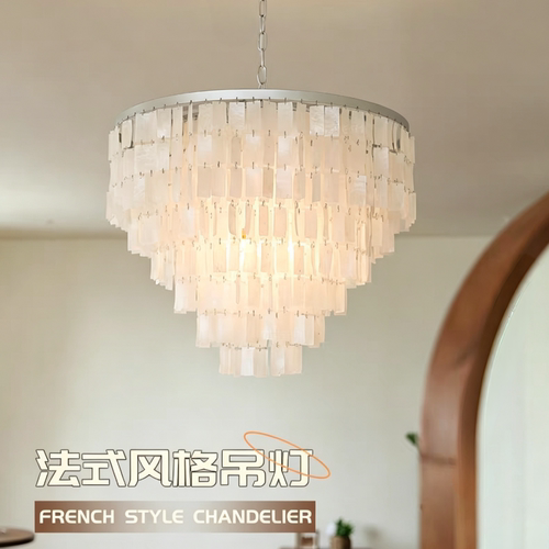 2026复古法式贝壳吊灯意大利设计师美式高级别墅客厅餐厅卧室主灯