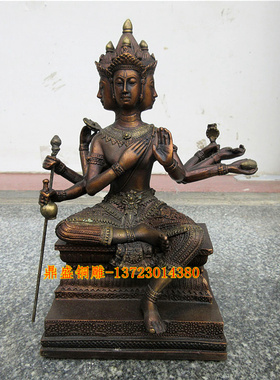 黄铜泰国有求必应大梵天王工艺品