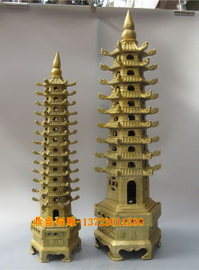 龙头宝塔镇宅工艺品摆件风水铜器
