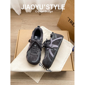 骄屿丑萌大头鞋 女复古厚底德训鞋 韩系系带休闲鞋 真皮 运动阿甘鞋
