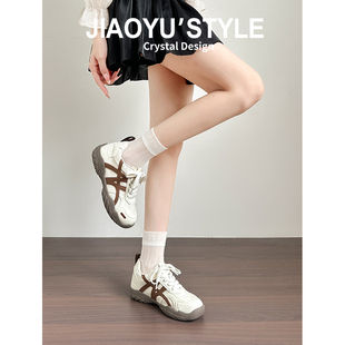 百搭厚底系带运动休闲阿甘鞋 2025秋冬新款 骄屿内增高德训鞋 真皮