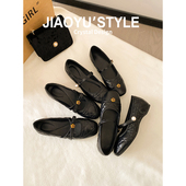 小香风内增高珍珠芭蕾玛丽珍鞋 女2026春新款 骄屿山茶花单鞋 真皮