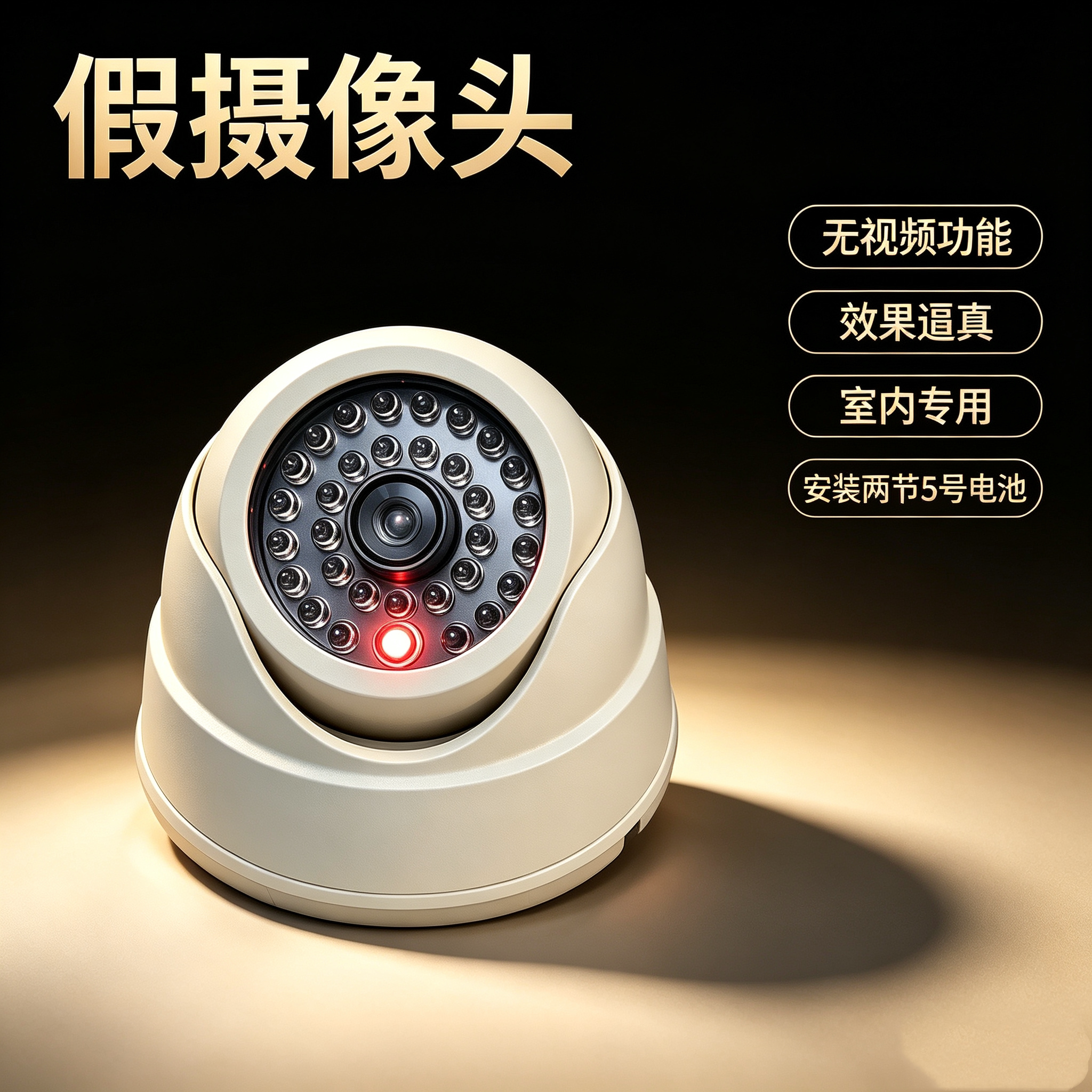 海螺半圆带灯防盗监控仿真摄像头