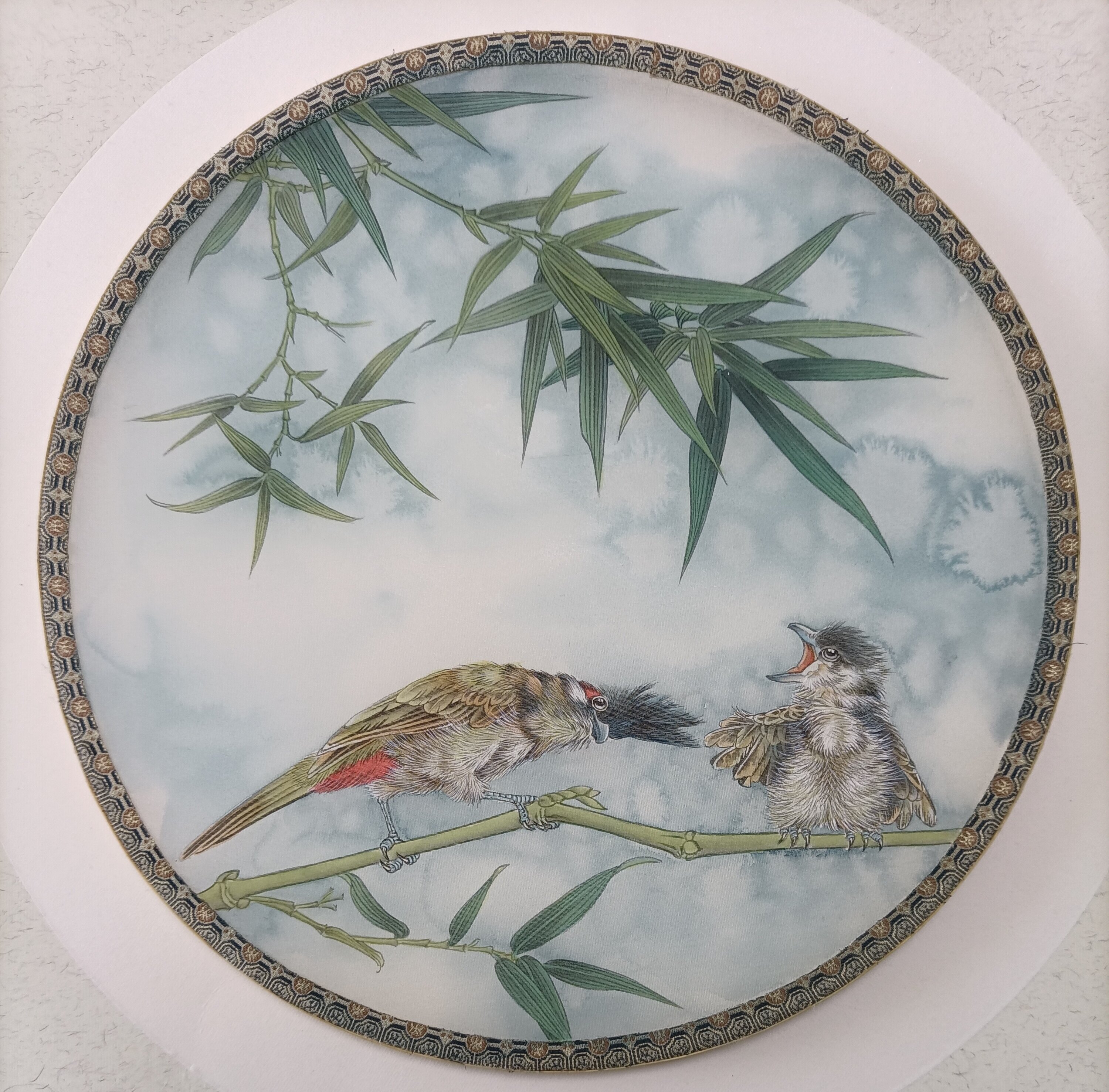 加厚手工真丝熟绢挂扇工笔桃推专用