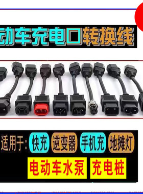 绿源雅迪爱玛台铃电动电瓶车充电器转换线通用潜水泵输出转换接头