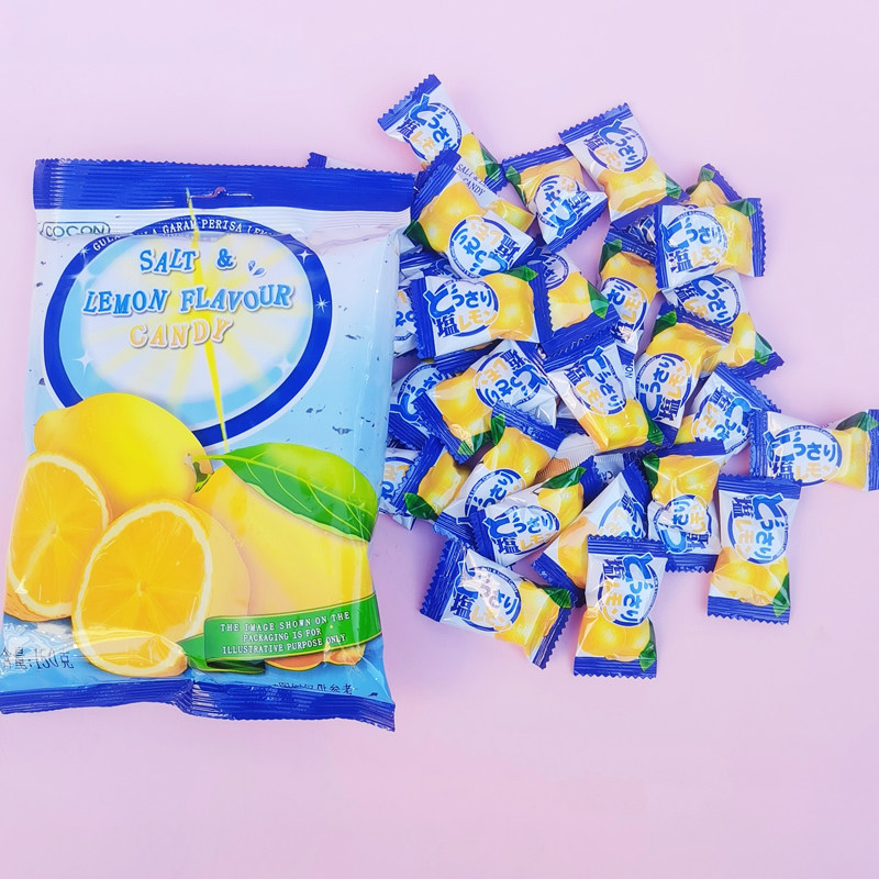 马来西亚进口COCON可康牌咸柠檬味糖海盐水果汁味糖硬糖喜糖零食