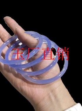 超仙冰种蓝玉髓冰晴底手镯天空蓝