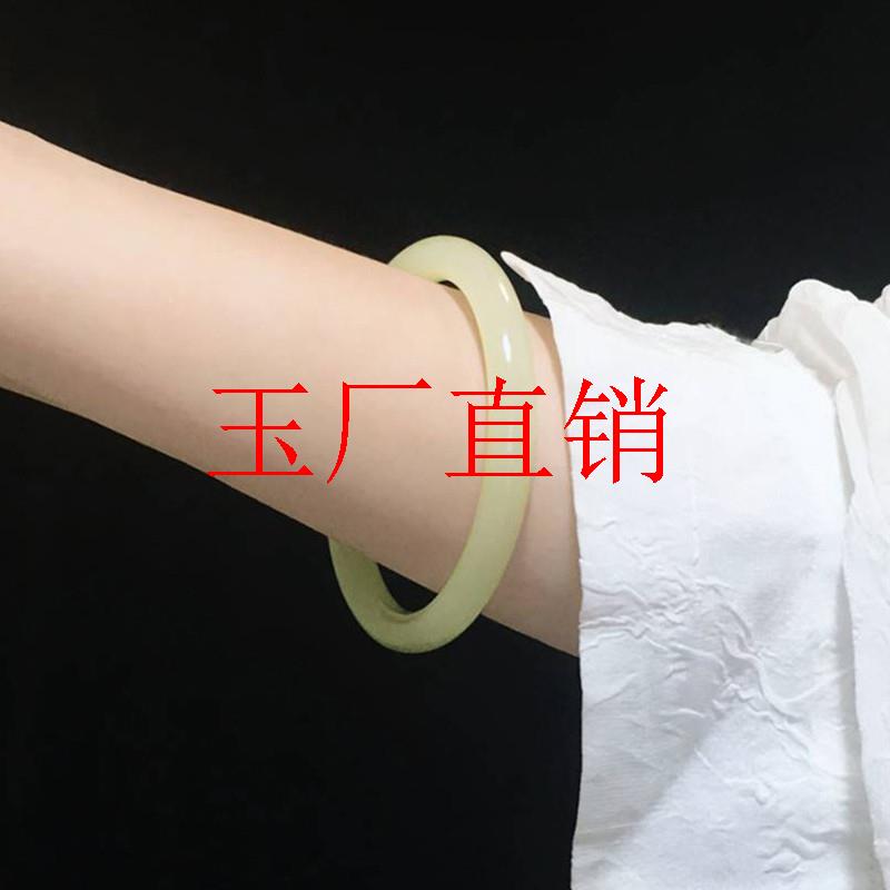 新疆和田玉手镯小细圆条美人条玉石镯子冰种晴水小清新国风女款镯