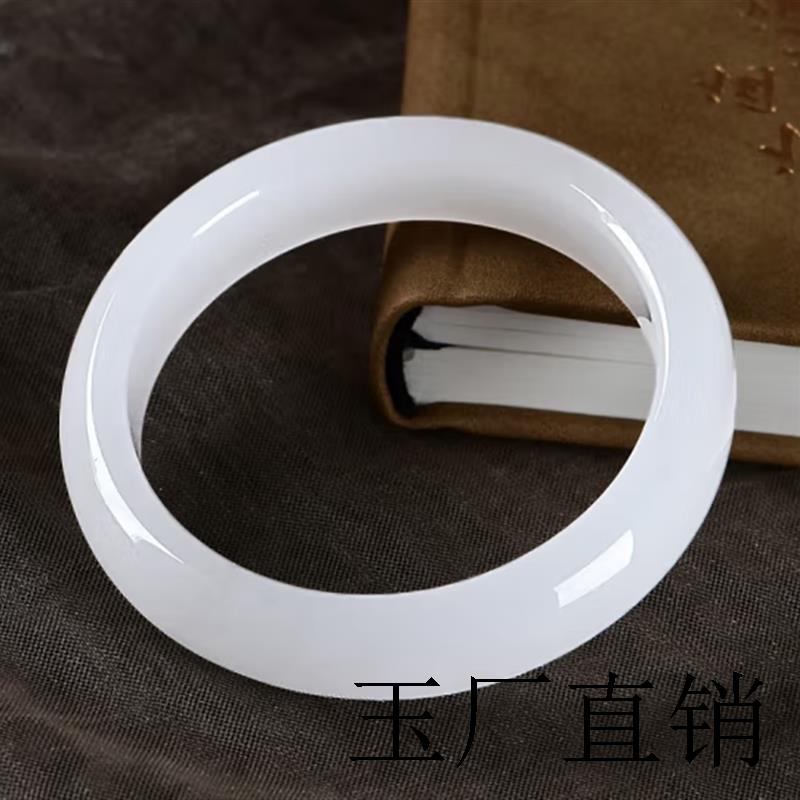 新疆和田玉色手镯新疆羊脂玉白玉手镯女款少女高端玉镯子玉石手镯