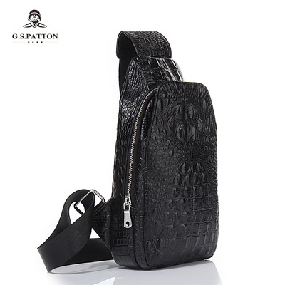 头层牛皮新款鳄鱼纹真牛皮休闲