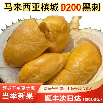 大马农夫黑刺榴莲新鲜D200马来西亚进口冷冻液氮带壳水果顺丰包邮