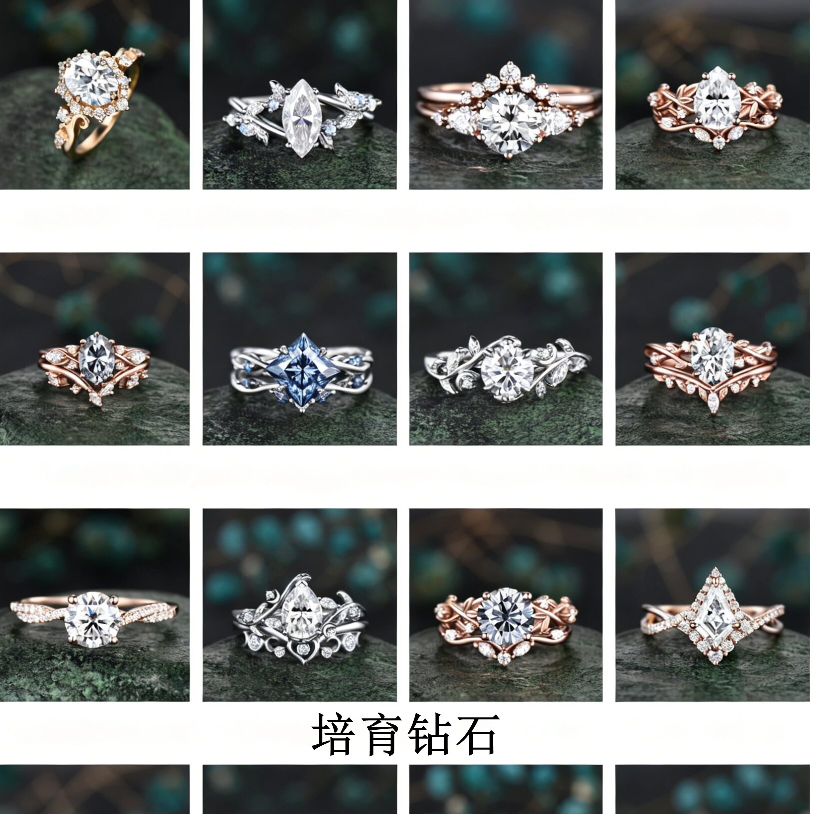 培育钻石戒指单人戒套戒结婚戒指18k金定制来图同款设计镶嵌轻奢