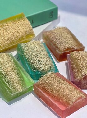 沙棘山羊奶洗脸手工皂蜂蜜丝瓜络精油皂方形清洁角质洗澡洁面香皂