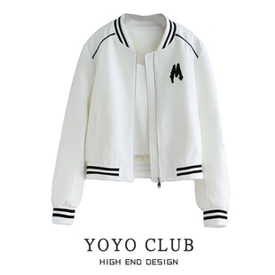 百搭休闲洋气夹克外套上衣 棒球服外套女短款 品牌折扣捡漏女装 秋季