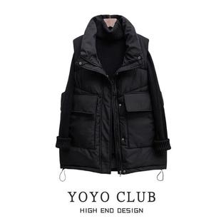 专柜折扣大码冬季胖mm羽绒棉服马甲女中长款外穿坎肩背心马夹外套