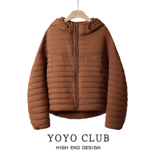 品牌折扣胖MM美式 独特超好看时髦棉服 洋气简约连帽外套2025秋冬季