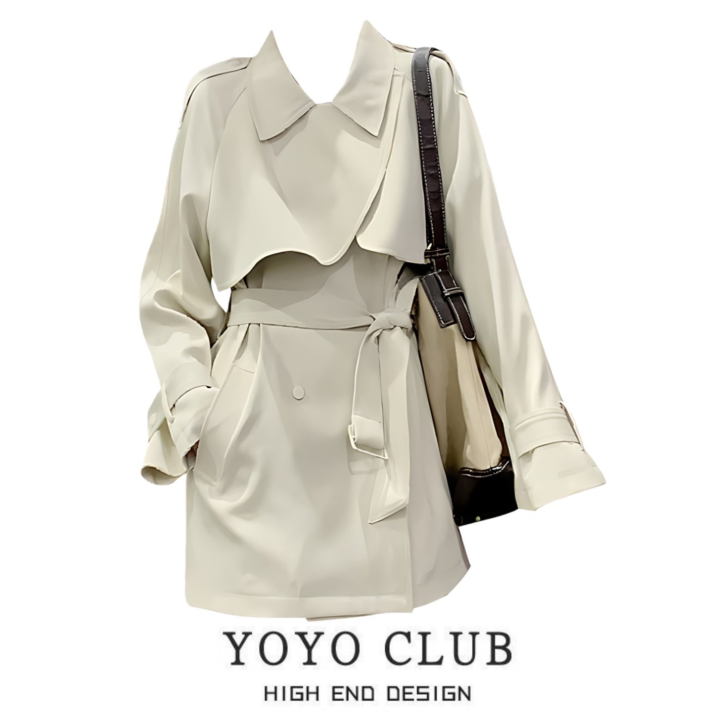 品牌折扣高级感立领风衣外套女2026大码英伦风设计感系带收腰大衣,女装/女士精品,短外套,淘宝优惠券,粉丝福利购,淘宝优惠卷