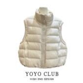 品牌折扣韩系时髦立领排骨羽绒棉马甲女2026新款 冬季 保暖外穿马夹