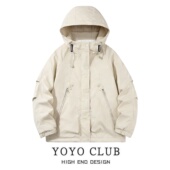 胖mm时尚 新款 外套潮 大码 品牌折扣欧货休闲连帽冲锋衣女2026年春季