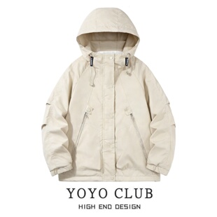 胖mm时尚 新款 外套潮 大码 品牌折扣欧货休闲连帽冲锋衣女2026年春季