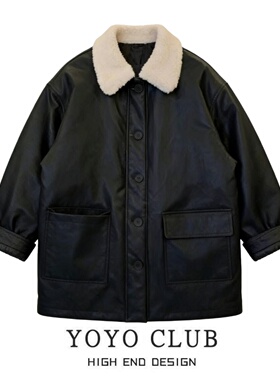 品牌折扣胖MM韩版翻领羊羔毛皮衣女2026大码新款宽松保暖加厚外套