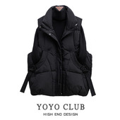 宽松坎肩加厚外穿马夹 羽绒棉马甲棉服外套女韩版 专柜折扣大码 冬季