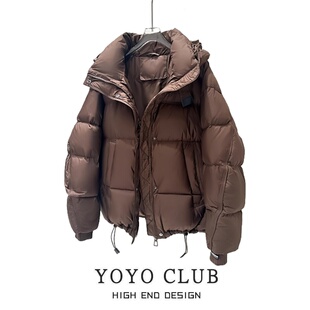 今年流行外套 复古风百搭夹棉棉服2025秋冬季 品牌折扣胖MM大码 美式