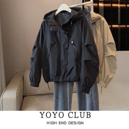 胖MM大码美式复古简约时尚冲锋衣