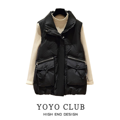 秋冬新品胖mm羽绒棉马夹外穿棉服