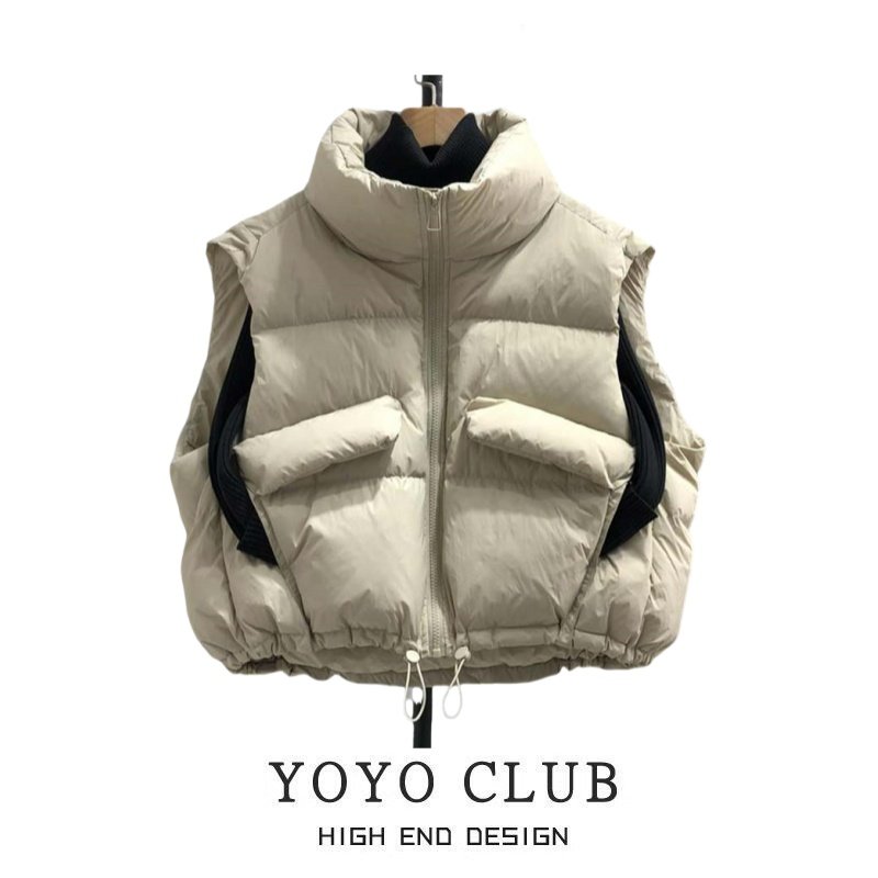 胖MM新款立领面包服羽绒棉马甲女