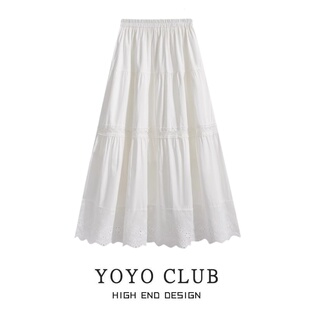 甜美仙女蛋糕裙胖MM垂感遮肉显瘦松紧带A字裙夏 品牌折扣2026新款
