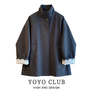 高级感宽松外套潮 新款 品牌折扣韩式 休闲风立领风衣外套女2026春季