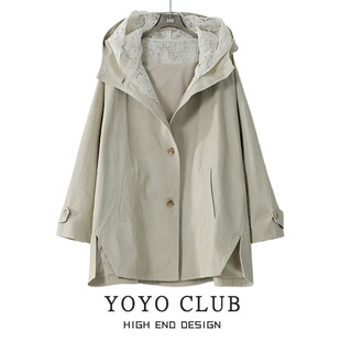 品牌折扣胖MM大码 百搭高级感外套女 甜美风连帽小香风外套2026新款