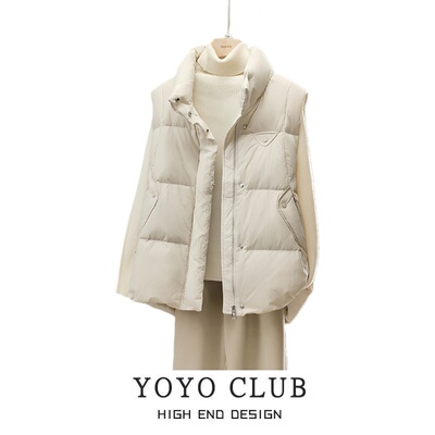 品牌折扣胖MM韩式立领轻薄时尚羽绒棉马甲2025新款时尚保暖外套女