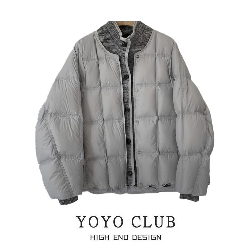 品牌折扣胖MM韩版复古纯色高级感棉服2025冬季新款宽松立领外套女