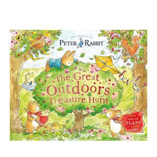 Treasure Beatri 翻翻书英文儿童绘本IP系列进口原版 The Great Rabbit 彼得兔：户外快乐寻宝 书Peter Hunt平装 Outdoors 现货