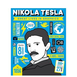 Graphics 现货 Lives Nikola 进口原版 尼古拉特斯拉 12岁精装 图像传记 书Button Great Tesla英文儿童绘本人物传记9