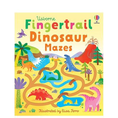 【预售】【指尖迷宫】恐龙Fingertrail Dinosaur Mazes英文儿童趣味Felicity Brooks纸板书Usborne children’s books3-6岁进口原