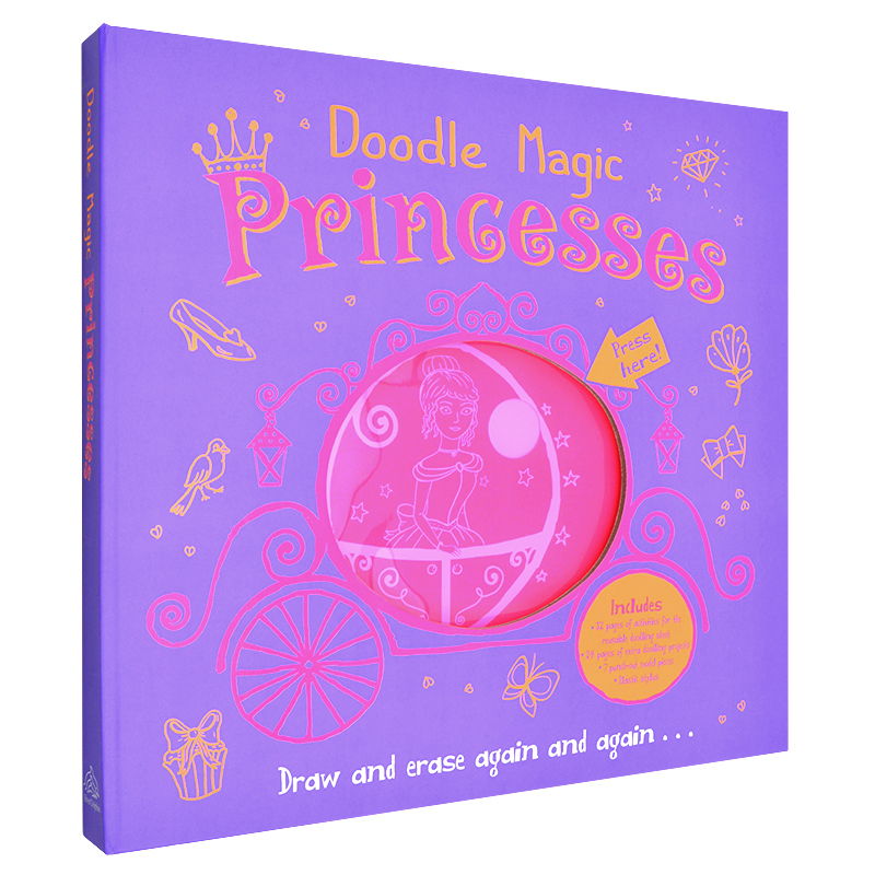 【现货】Doodle Magic：Princesses涂鸦魔术：公主 儿童动手书适合3-6岁书籍进口原版 书籍/杂志/报纸 儿童读物原版书 原图主图