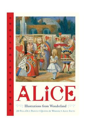 【现货】爱丽丝拉页式版画 奇境插画Alice Pull-Out Prints英文儿童绘本IP系列Macmillan Children's Books精装Macmillan Childre