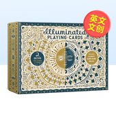Card Playing 两副牌及游戏规则英文文创卡牌进口原版 Decks with Set Two Illuminated Clar 现货 扑克牌套装 Game Rules 发光