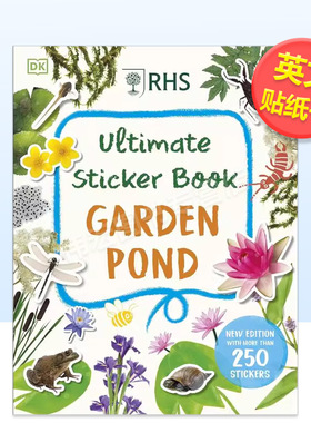 【预售】【DK】RHS 贴纸书：花园池塘英文儿童趣味进口原版外版书平装3-6周岁RHS Ultimate Sticker Book Garden PondDKDK Childr