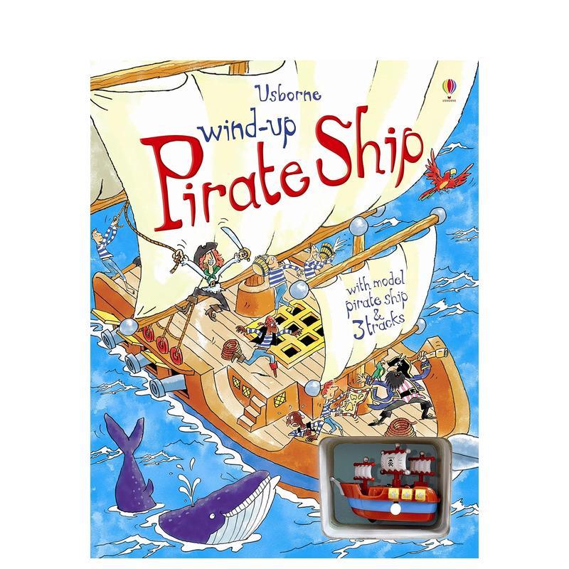 【扭动发条玩具书】海盗船含3个轨道【Wind-up】Pirate Ship英文儿童趣味6-9岁精装Louie Stowell进口原版书Usborne chil