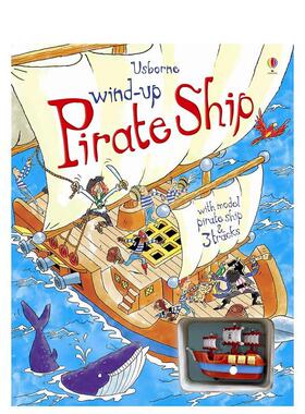 【扭动发条玩具书】海盗船含3个轨道【Wind-up】Pirate Ship英文儿童趣味6-9岁精装Louie Stowell进口原版书Usborne chil