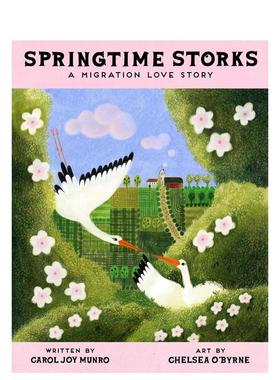 【现货】春天的鹳鸟迁徙的故事Springtime Storks 英文儿童绘本插画师Carol Joy Munro Chelsea O'Byrne精装Astra Publishing6-9岁