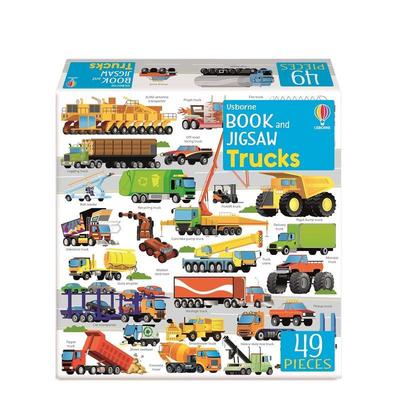 【预售】【尤斯伯恩书与拼图】货车49片英文儿童趣味进口原版图书【Usborne Book and Jigsaw】TrucksSam Smith Usborne childre
