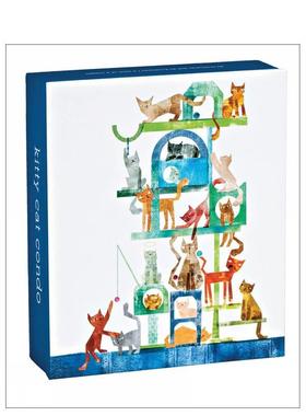 【预售】猫咪爬架问候卡Kitty Cat Condo QuickNotes notecards英文文创卡牌teNeues盒装teNeues进口原版书9781623256210
