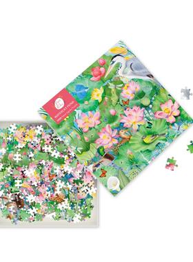 【现货】贝克斯帕金 睡莲池【1000-piece Jigsaw Puzzles】Bex Parkin英文文创拼图Flame Tree StudioFlame Tree Publishing进口原