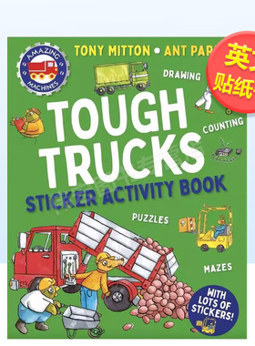 【预售】【神奇机器】硬卡车贴纸活动书【Amazing Machines】Tough Trucks Sticker Activity Book英文儿童趣味1-3岁平装进口原版