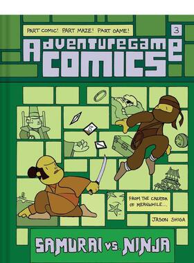 【现货】冒险游戏漫画 武士与忍者 纸上密室逃脱Adventuregame Comics英文儿童漫画Jason Shiga精装Abrams9-12岁进口原版书978141